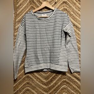 Loft Lou & Grey Women's Grey and White Striped Sweater, Size S, Great Condition